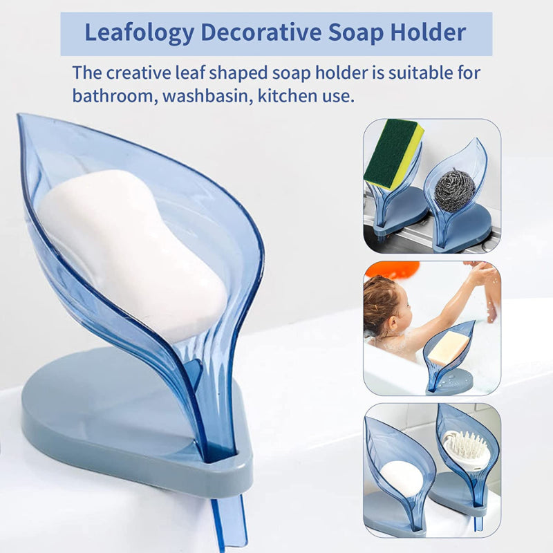 Pack Of 5 Leaf-Shaped Non-Slip Bathroom Soap Holders Creative Kitchen Soap