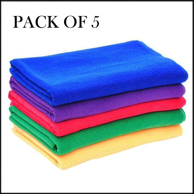 Pack Of 5 Pcs – Microfiber Bath Towels, Super Absorbent And Soft Care Towels