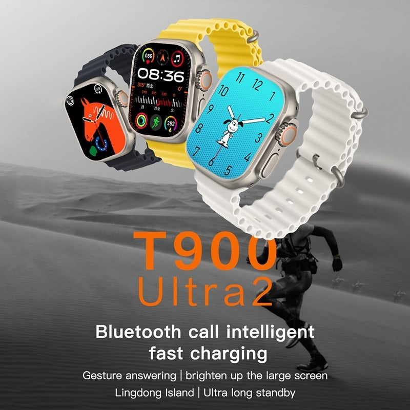 2.19 IPS T900 Ultra 2 Series Smartwatch With Wireless Charging AI Voice Wakeup Built In Games Bluethooth Sports Mode Etc