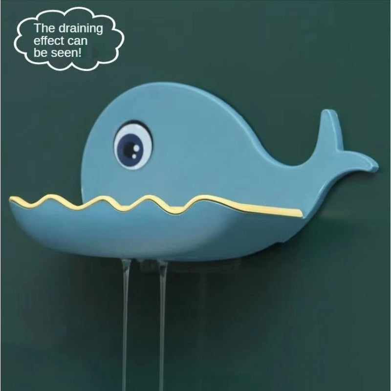 Pack Of 3 Fish-Shaped Double-Layer Adhesive Waterproof Soap Bar Holder