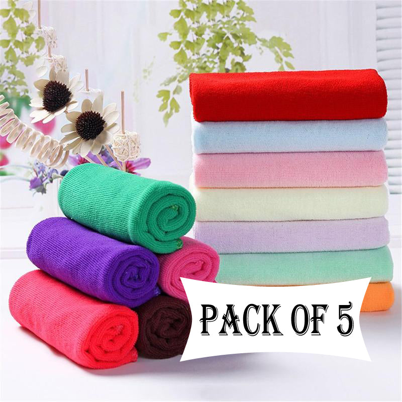 Pack Of 5 Pcs – Microfiber Bath Towels, Super Absorbent And Soft Care Towels