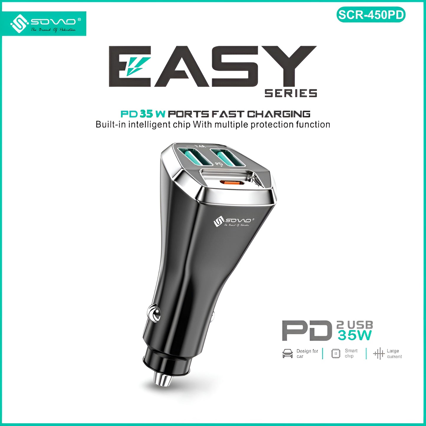 SOVO Easy SCR-450PD PD-35w High-Quality Car Charger